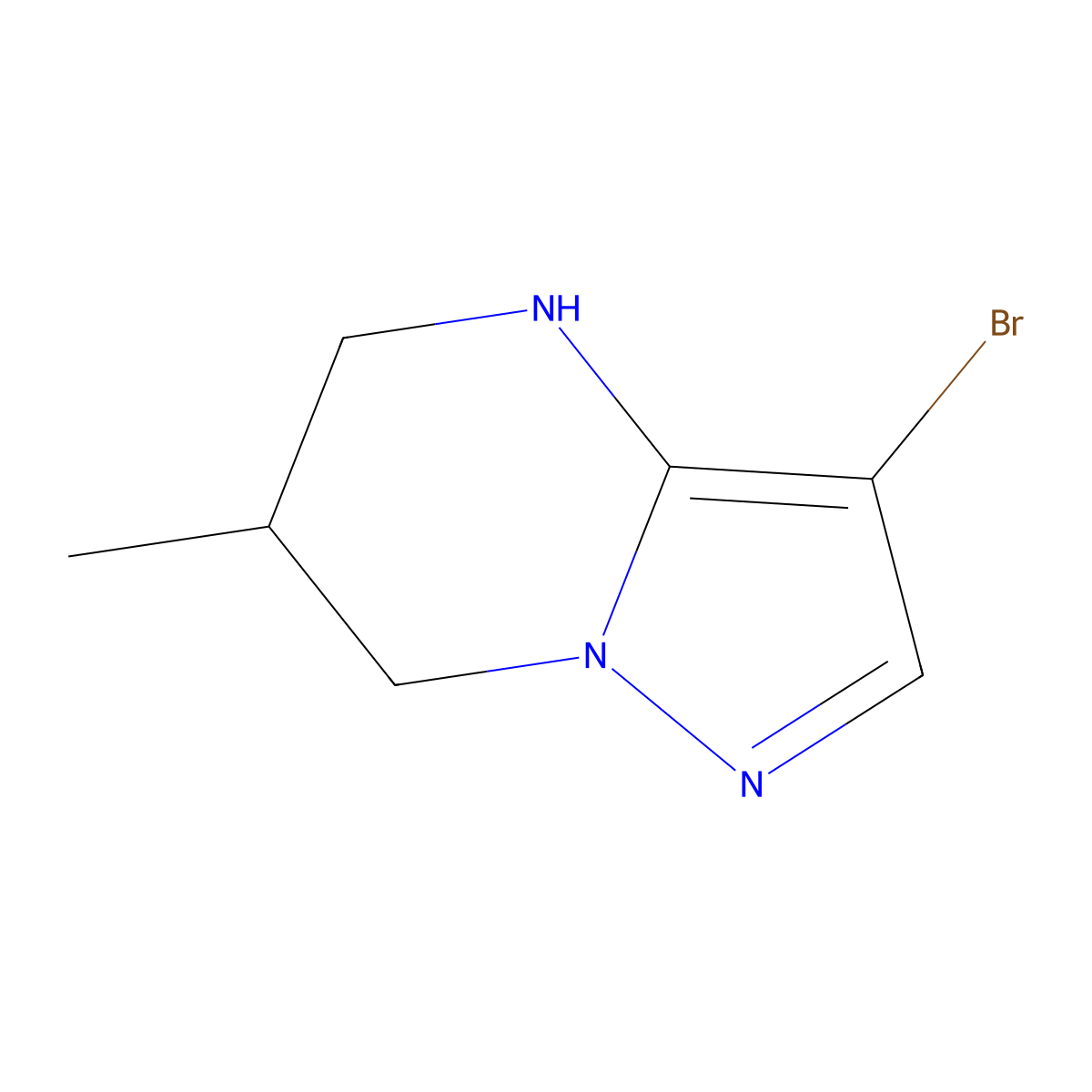 3-bromo-6-methyl-4H,5H,6H,7H-pyrazolo[1,5-a]pyrimidine molecular structure, CAS 1695951-07-5