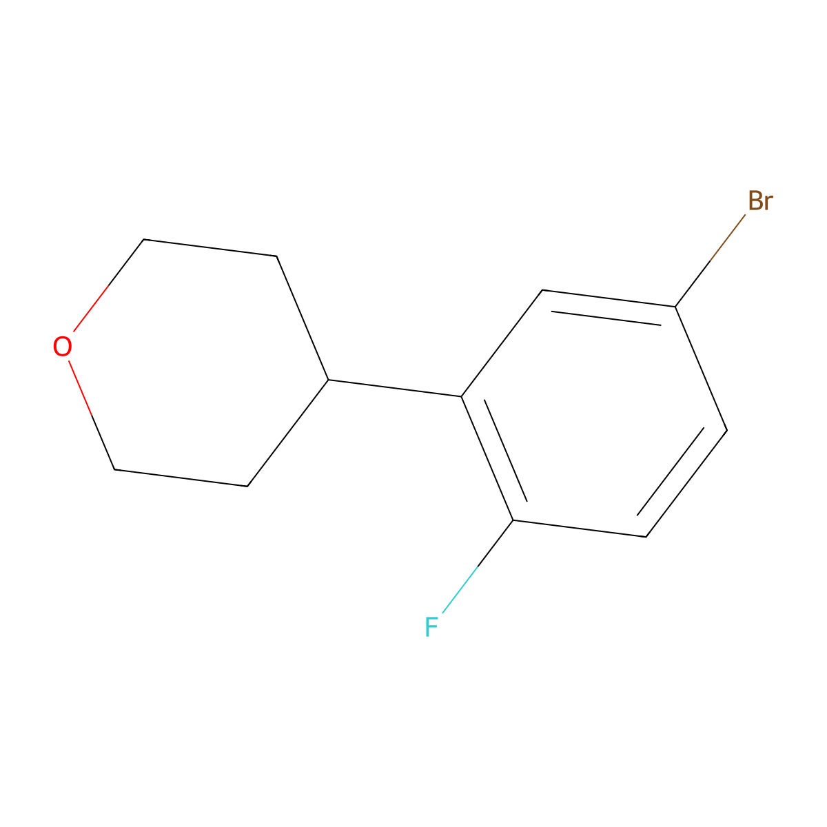 4-(5-Bromo-2-fluorophenyl)tetrahydro-2H-pyran molecular structure, CAS 1695955-41-9