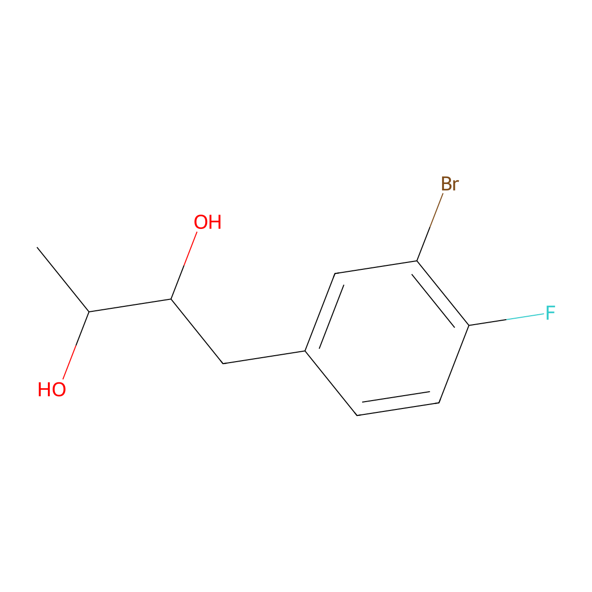 1-(3-Bromo-4-fluorophenyl)butane-2,3-diol molecular structure, CAS 1695959-28-4