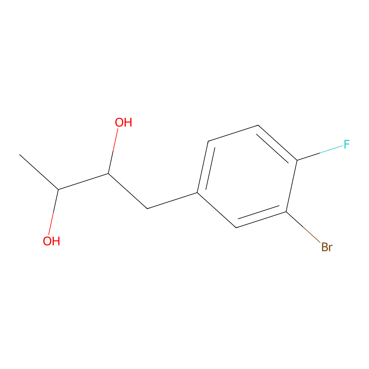 1-(3-Bromo-4-fluorophenyl)butane-2,3-diol molecular structure, CAS 1695959-28-4