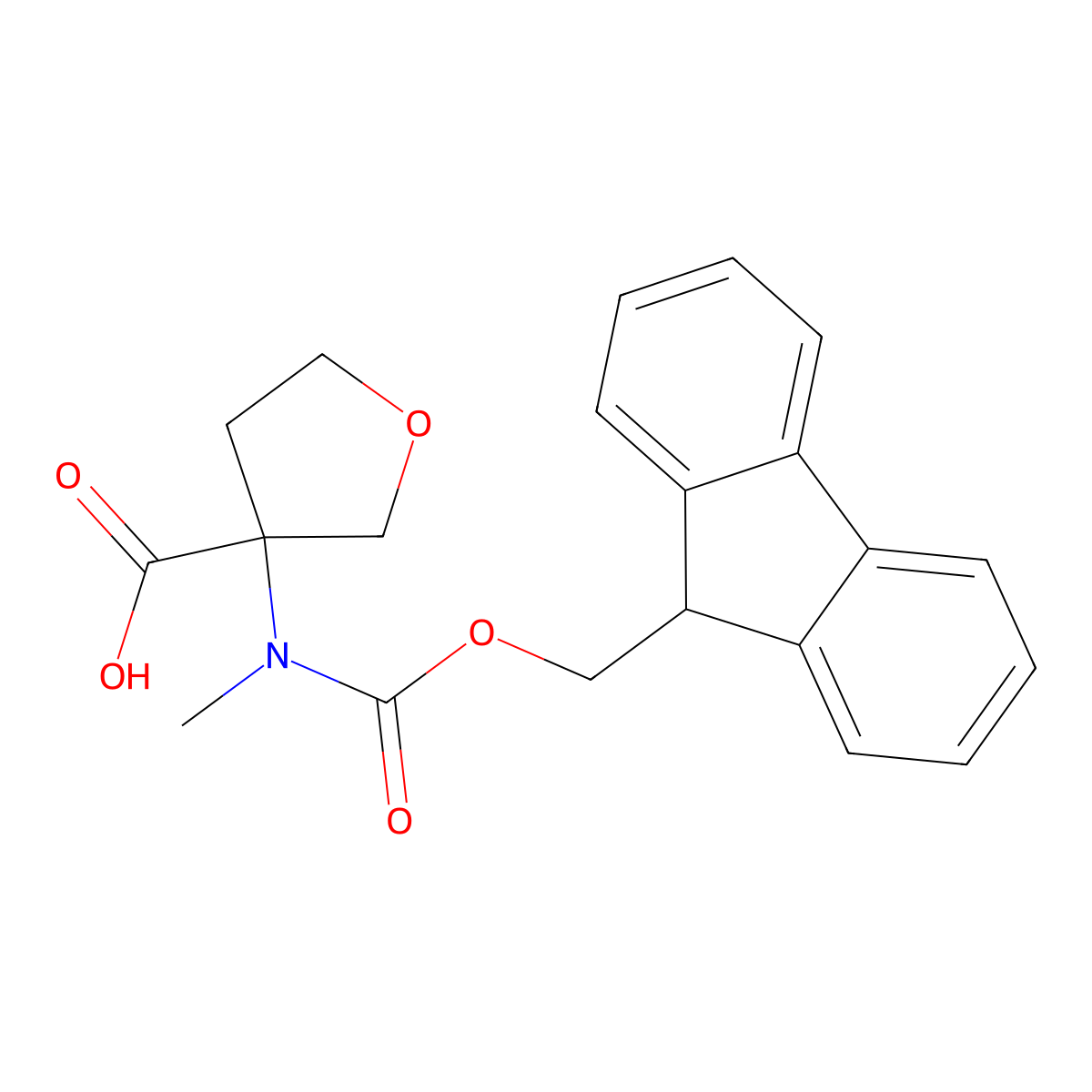 3-({[(9H-fluoren-9-yl)methoxy]carbonyl}(methyl)amino)oxolane-3-carboxylic acid molecular structure, CAS 1695959-63-7