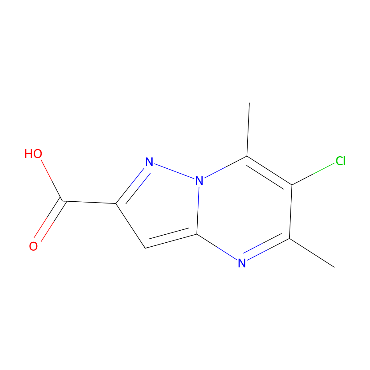 6-Chloro-5,7-dimethylpyrazolo[1,5-a]pyrimidine-2-carboxylic acid molecular structure, CAS 1695961-33-1
