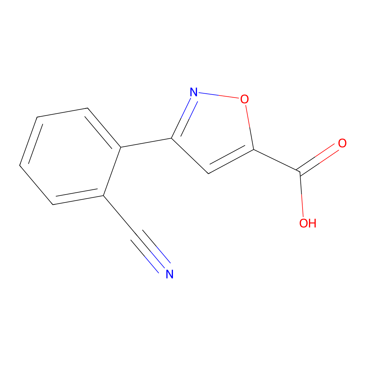 3-(2-Cyanophenyl)-1,2-oxazole-5-carboxylic acid molecular structure, CAS 1695964-04-5