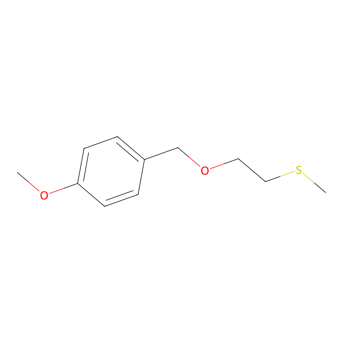 (2-((4-Methoxybenzyl)oxy)ethyl)(methyl)sulfane molecular structure, CAS 1695986-58-3