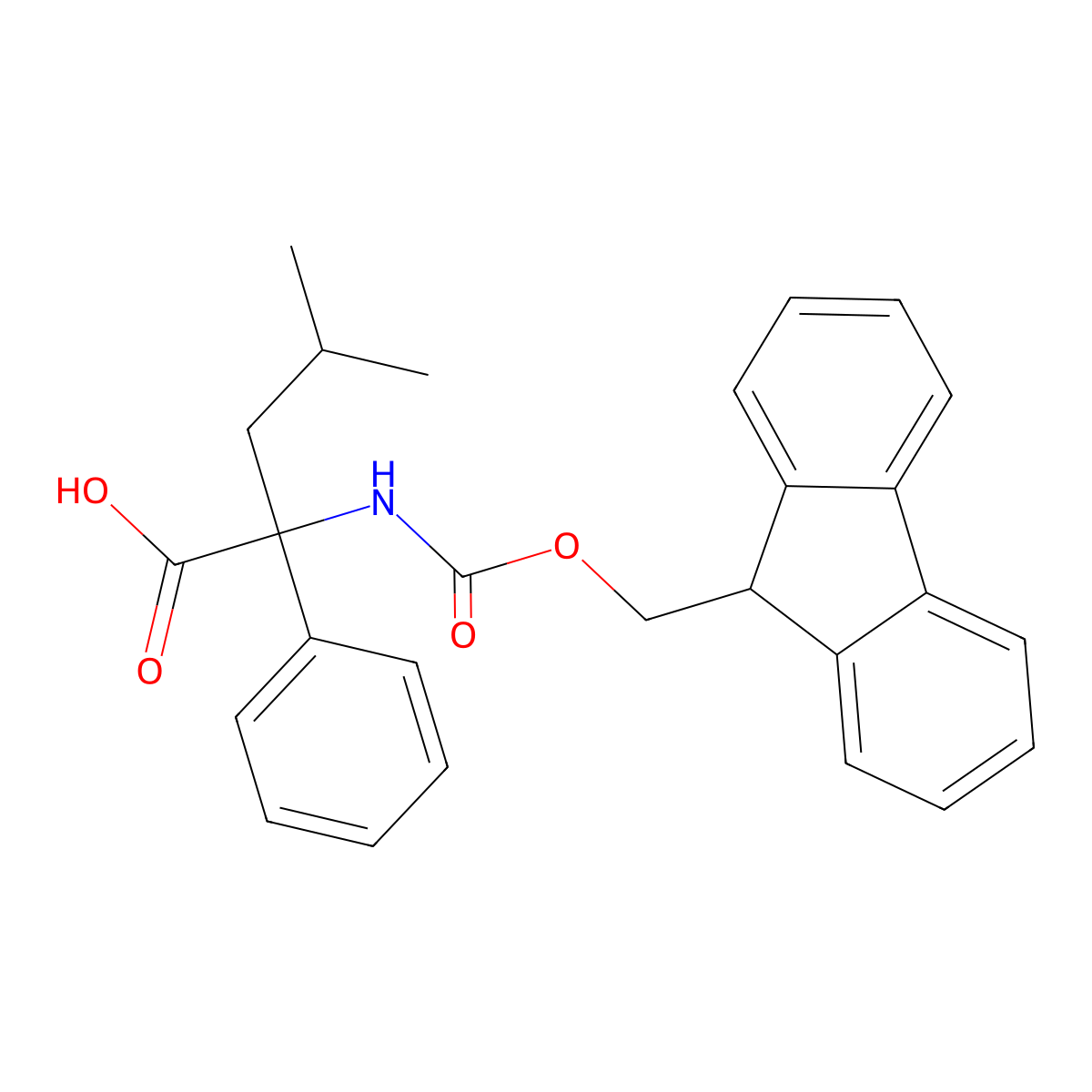 2-({[(9H-fluoren-9-yl)methoxy]carbonyl}amino)-4-methyl-2-phenylpentanoic acid molecular structure, CAS 1695993-71-5
