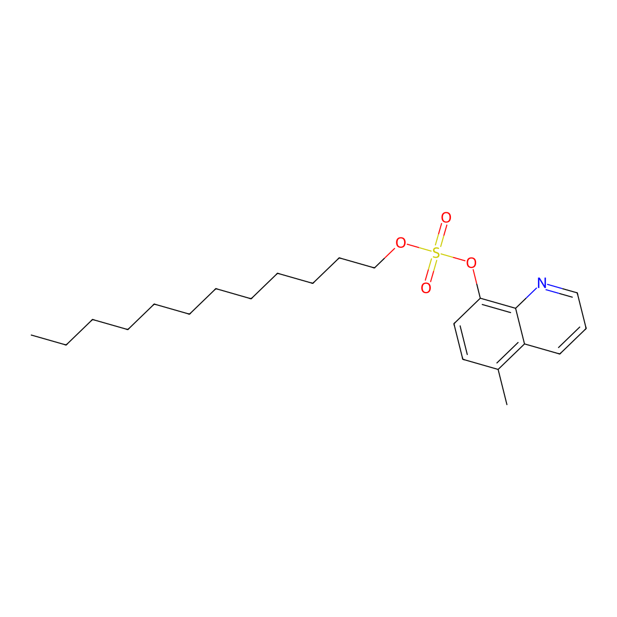 Dodecyl 5-methyl-8-quinolyl sulphate molecular structure, CAS 1696-81-7