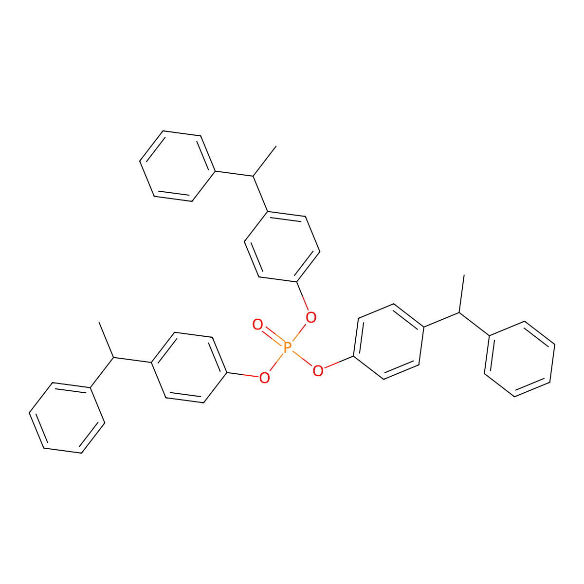 Tris[4-(1-phenylethyl)phenyl] phosphate molecular structure, CAS 16960-08-0