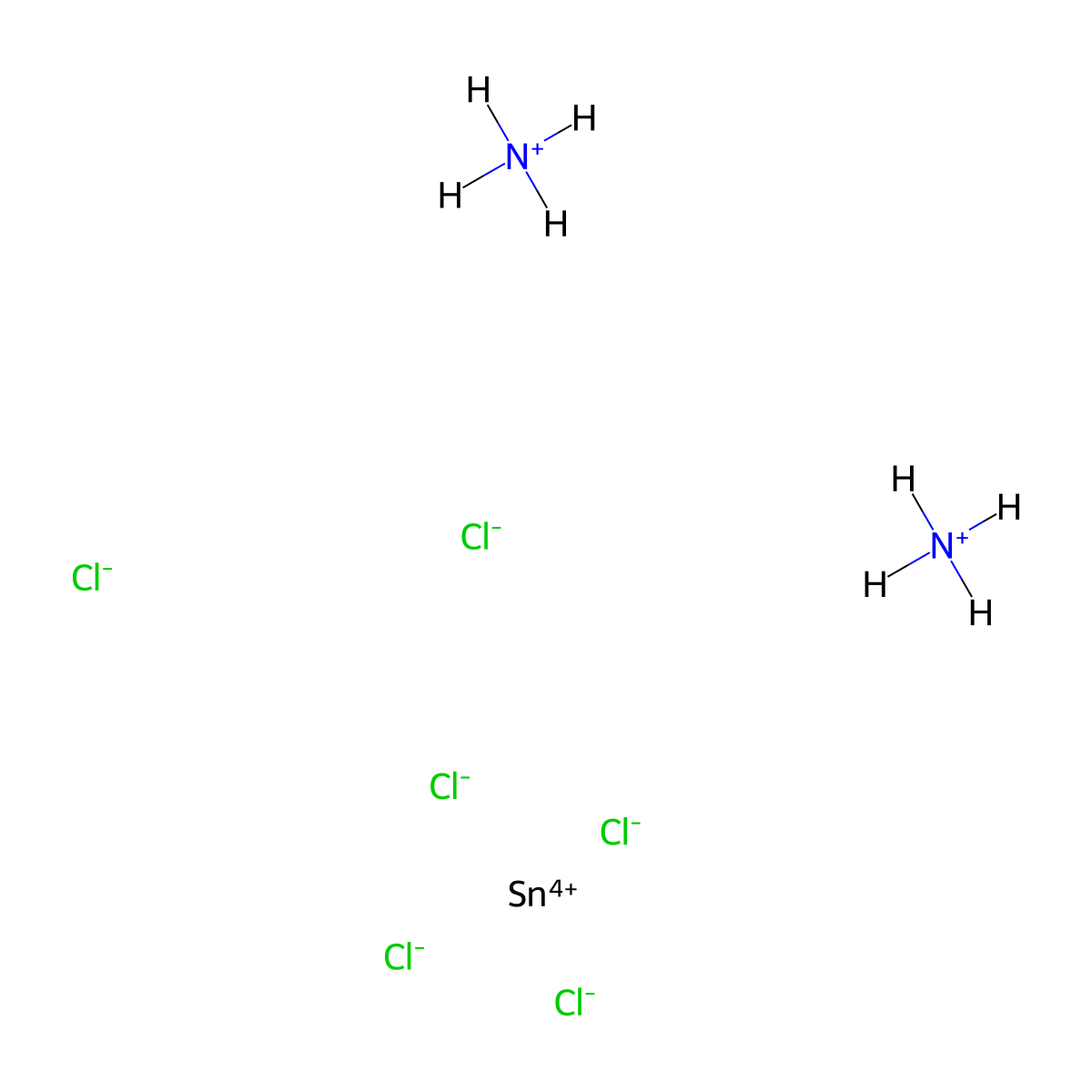 Ammonium hexachlorostannate molecular structure, CAS 16960-53-5