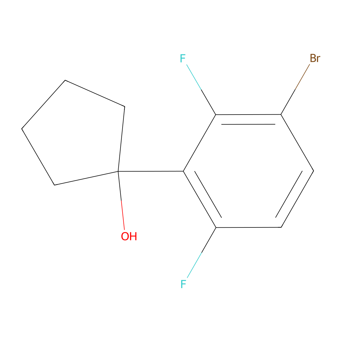 1-(3-Bromo-2,6-difluorophenyl)cyclopentanol molecular structure, CAS 1696001-71-4