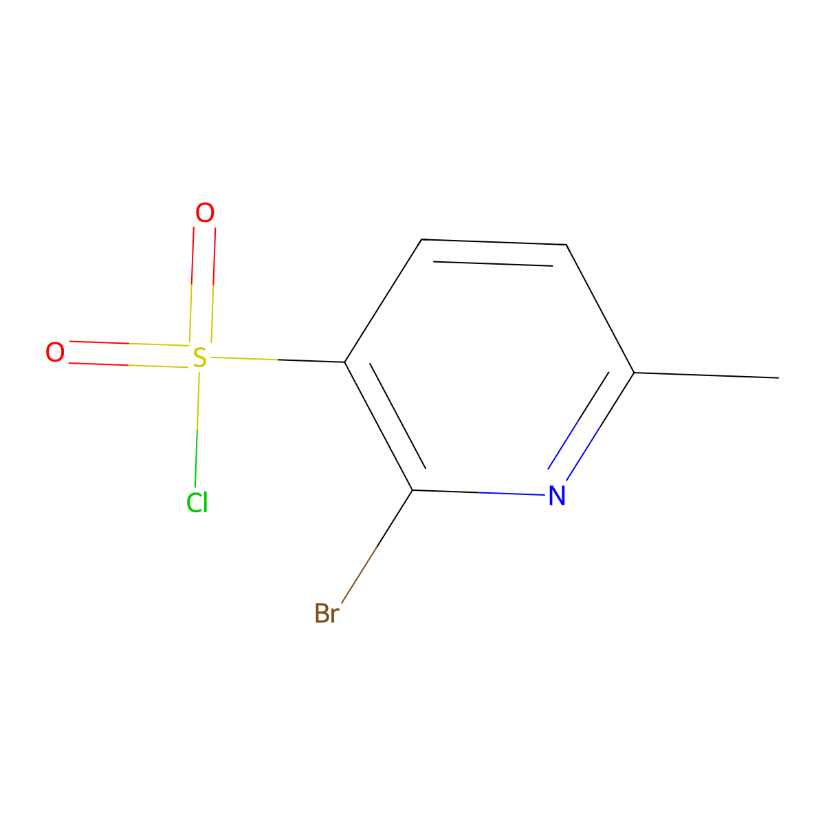 2-Bromo-6-methylpyridine-3-sulfonyl chloride molecular structure, CAS 1696013-82-7