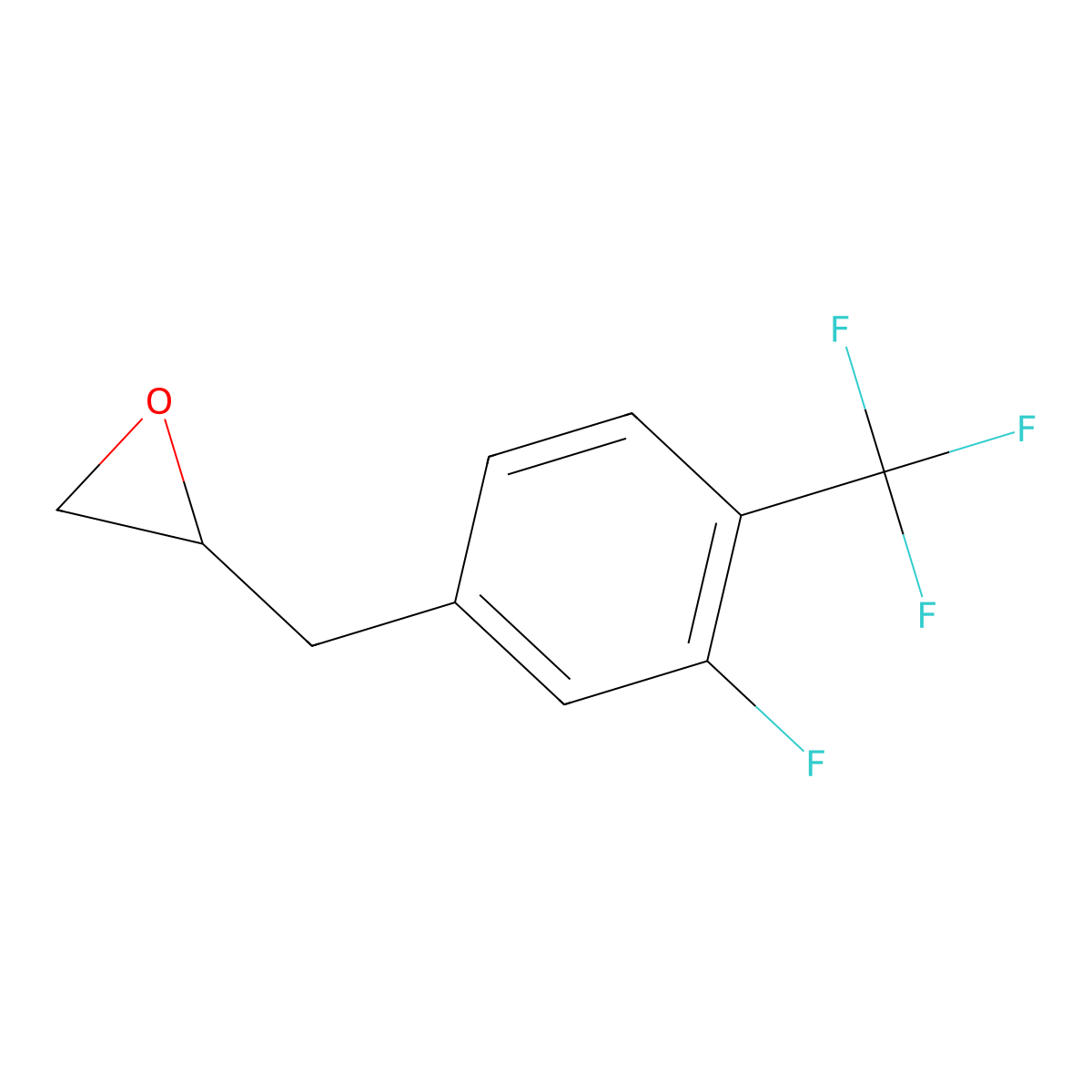 2-{[3-Fluoro-4-(trifluoromethyl)phenyl]methyl}oxirane molecular structure, CAS 1696016-40-6