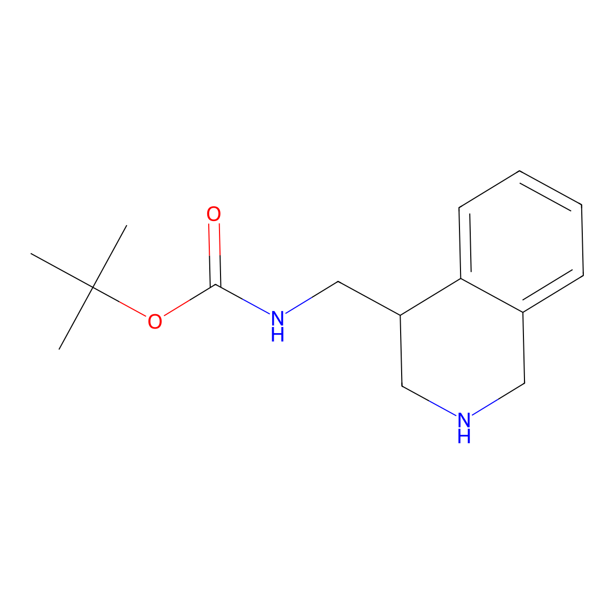 tert-butyl N-[(1,2,3,4-tetrahydroisoquinolin-4-yl)methyl]carbamate molecular structure, CAS 1696019-09-6
