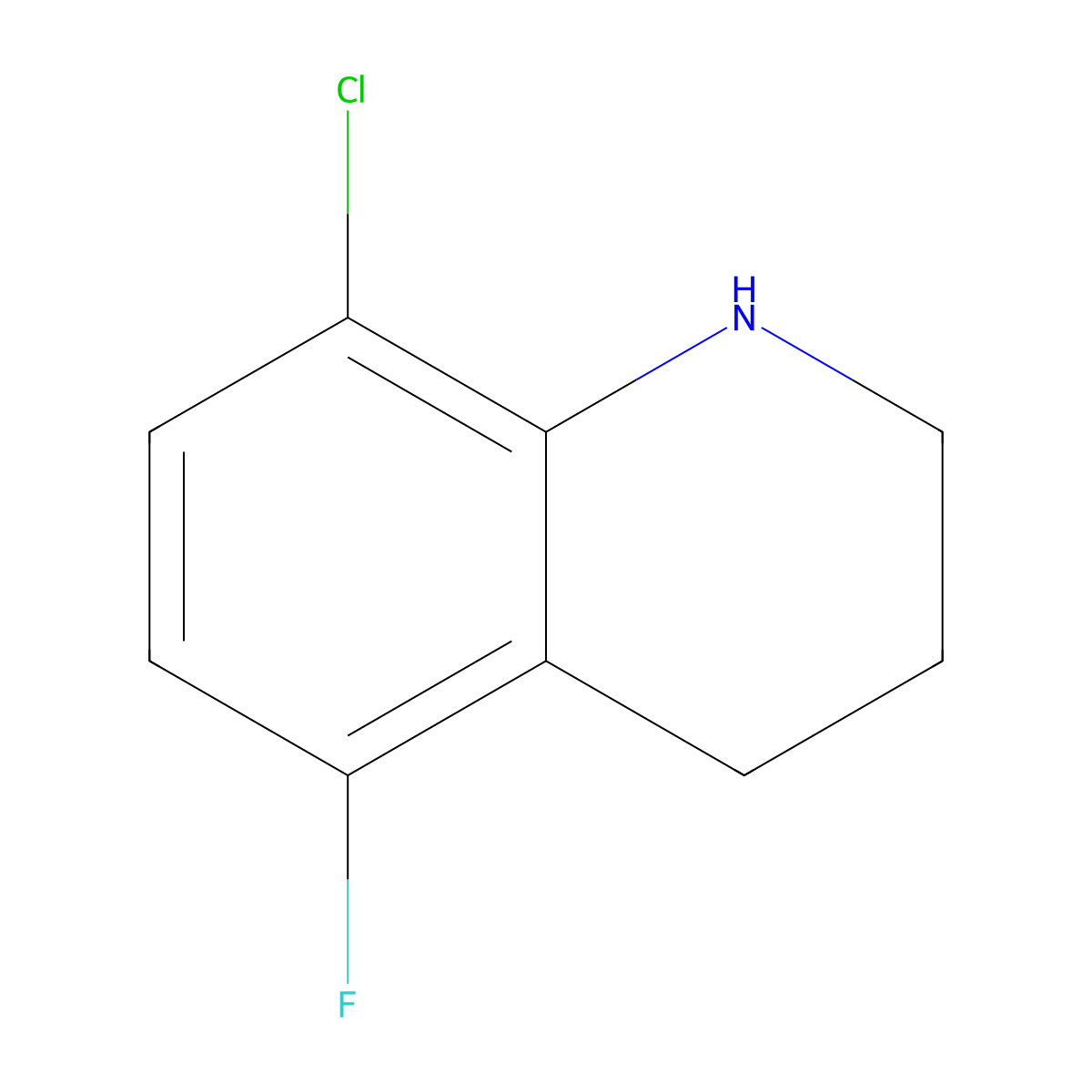 8-Chloro-5-fluoro-1,2,3,4-tetrahydroquinoline molecular structure, CAS 1696022-07-7