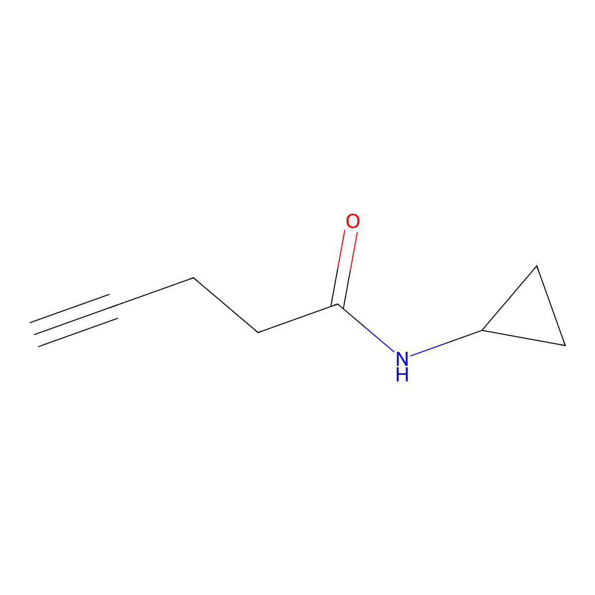 N-cyclopropylpent-4-ynamide molecular structure, CAS 1696024-35-7