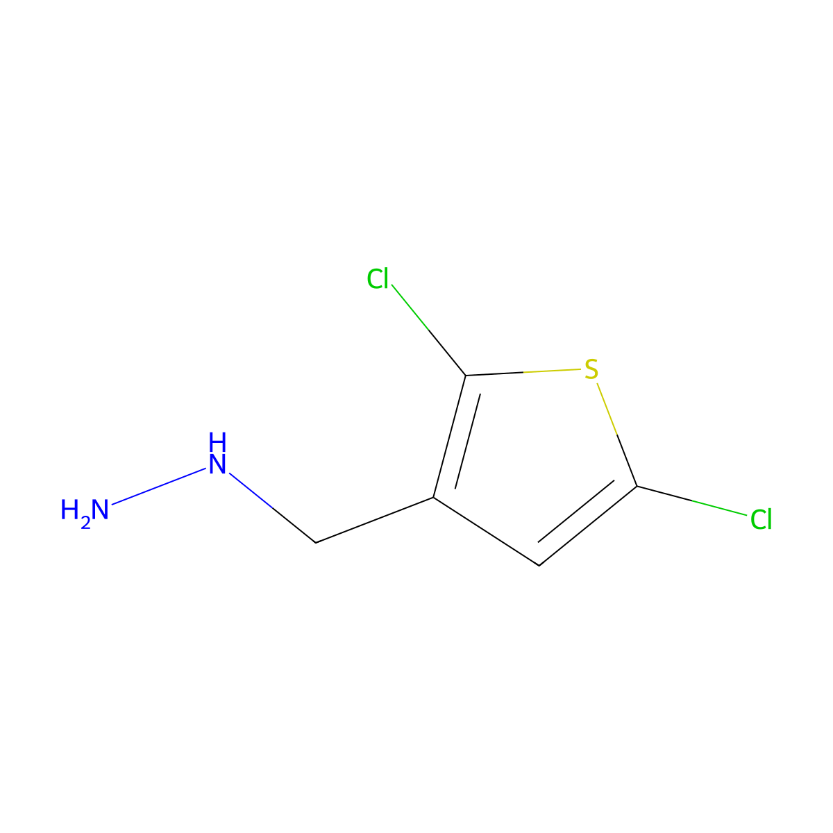 [(2,5-Dichlorothiophen-3-yl)methyl]hydrazine molecular structure, CAS 1696024-99-3