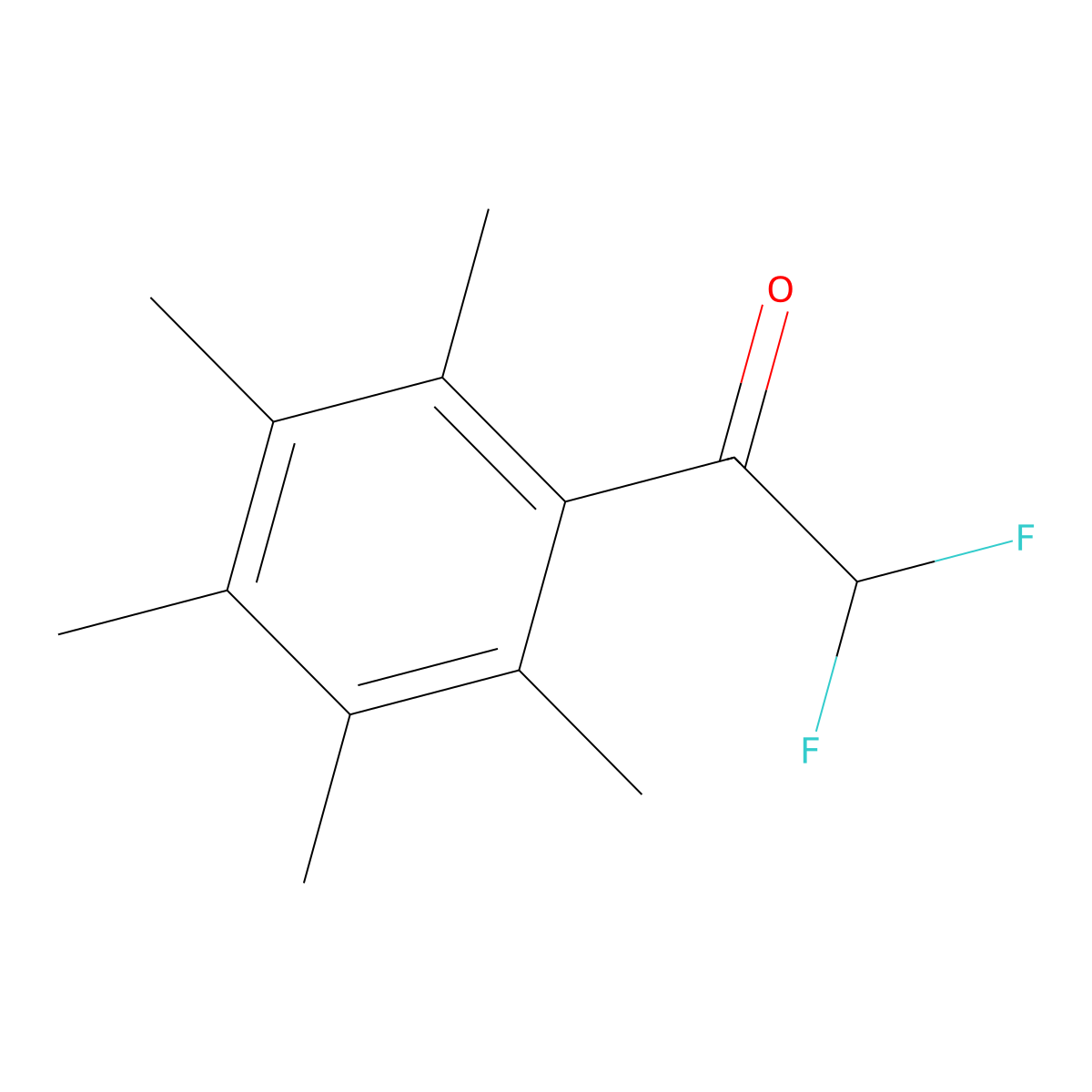 2,2-Difluoro-1-(2,3,4,5,6-pentamethylphenyl)ethanone molecular structure, CAS 1696030-63-3