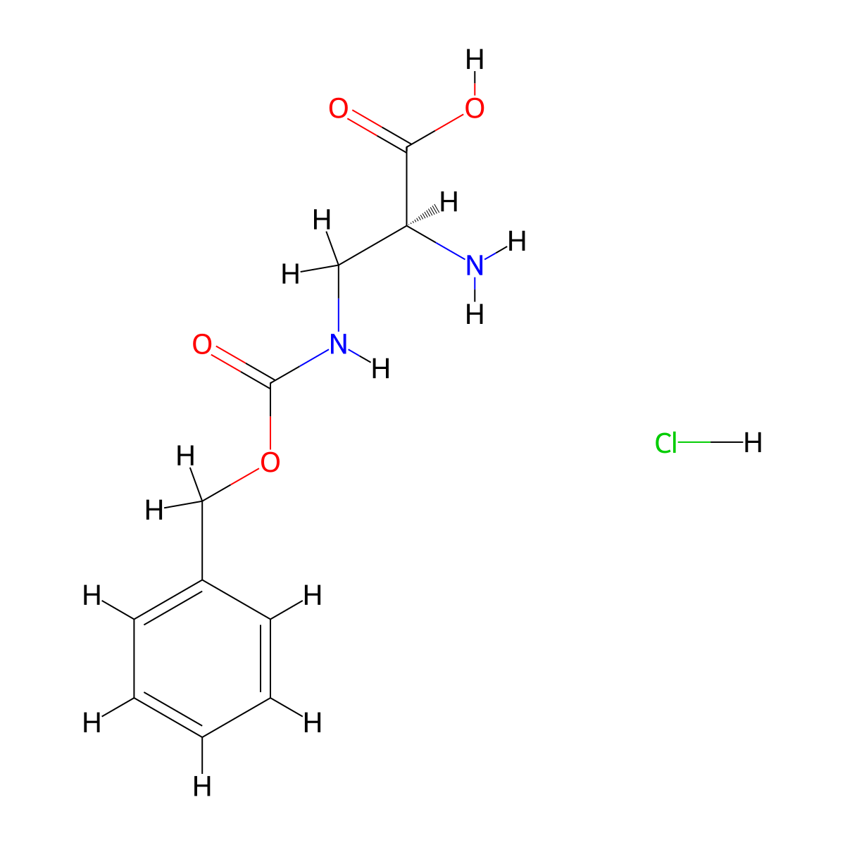 (S)-2-Amino-3-(((benzyloxy)carbonyl)amino)propanoic acid hydrochloride molecular structure, CAS 169604-77-7