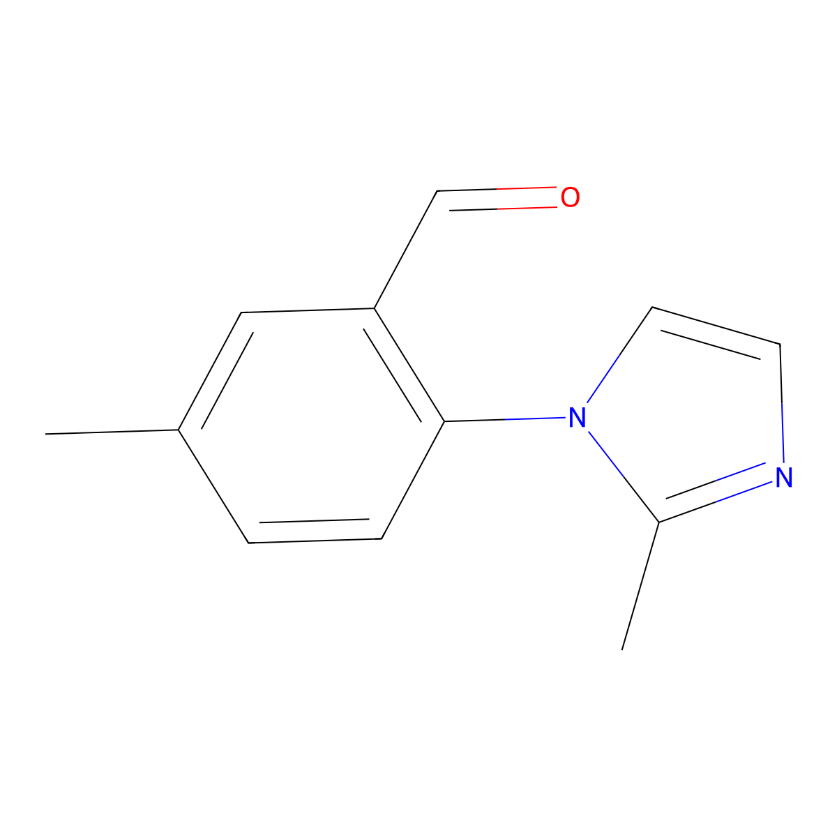 5-methyl-2-(2-methyl-1H-imidazol-1-yl)benzaldehyde molecular structure, CAS 1696040-45-5