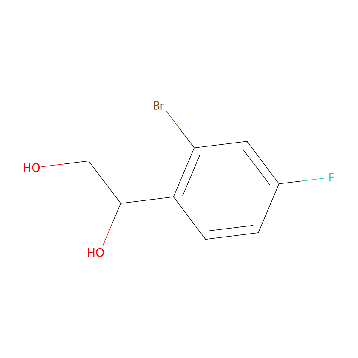 1-(2-Bromo-4-fluorophenyl)ethane-1,2-diol molecular structure, CAS 1696048-05-1