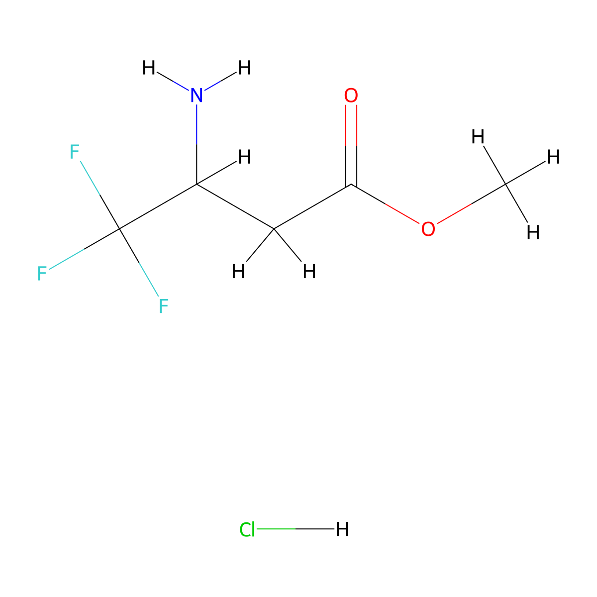 Methyl 3-amino-4,4,4-trifluorobutyrate hydrochloride molecular structure, CAS 169605-23-6