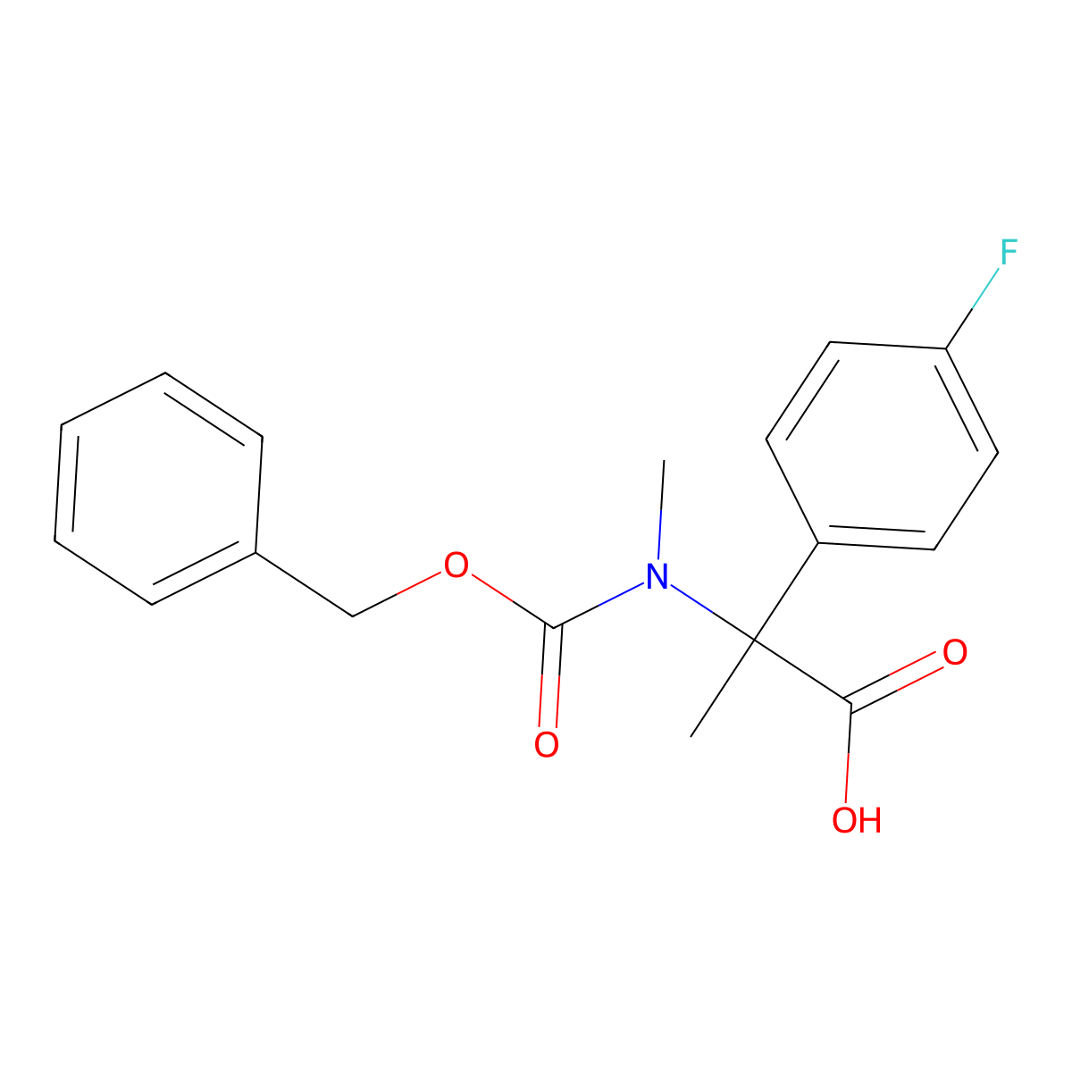 2-{[(Benzyloxy)carbonyl](methyl)amino}-2-(4-fluorophenyl)propanoic acid molecular structure, CAS 1696067-27-2