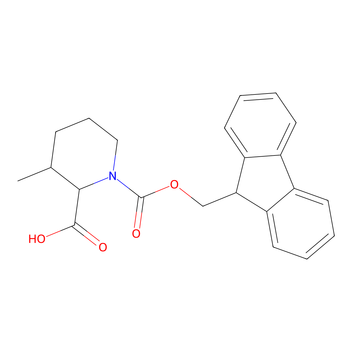 1-{[(9H-fluoren-9-yl)methoxy]carbonyl}-3-methylpiperidine-2-carboxylic acid molecular structure, CAS 1696074-96-0