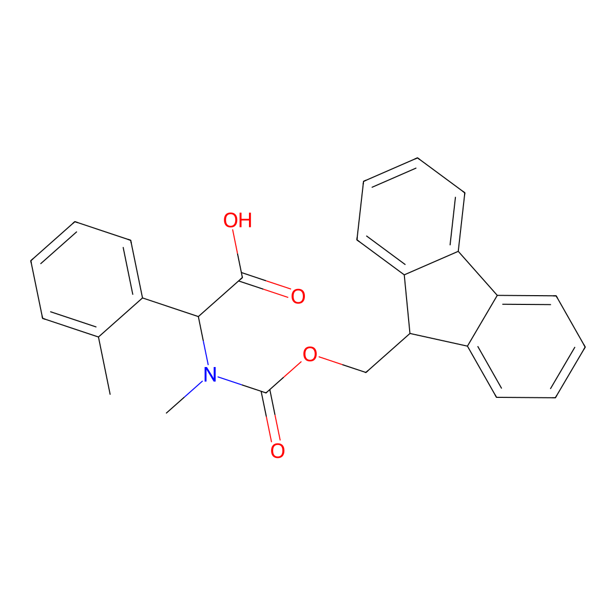 2-({[(9H-fluoren-9-yl)methoxy]carbonyl}(methyl)amino)-2-(2-methylphenyl)acetic acid molecular structure, CAS 1696082-23-1