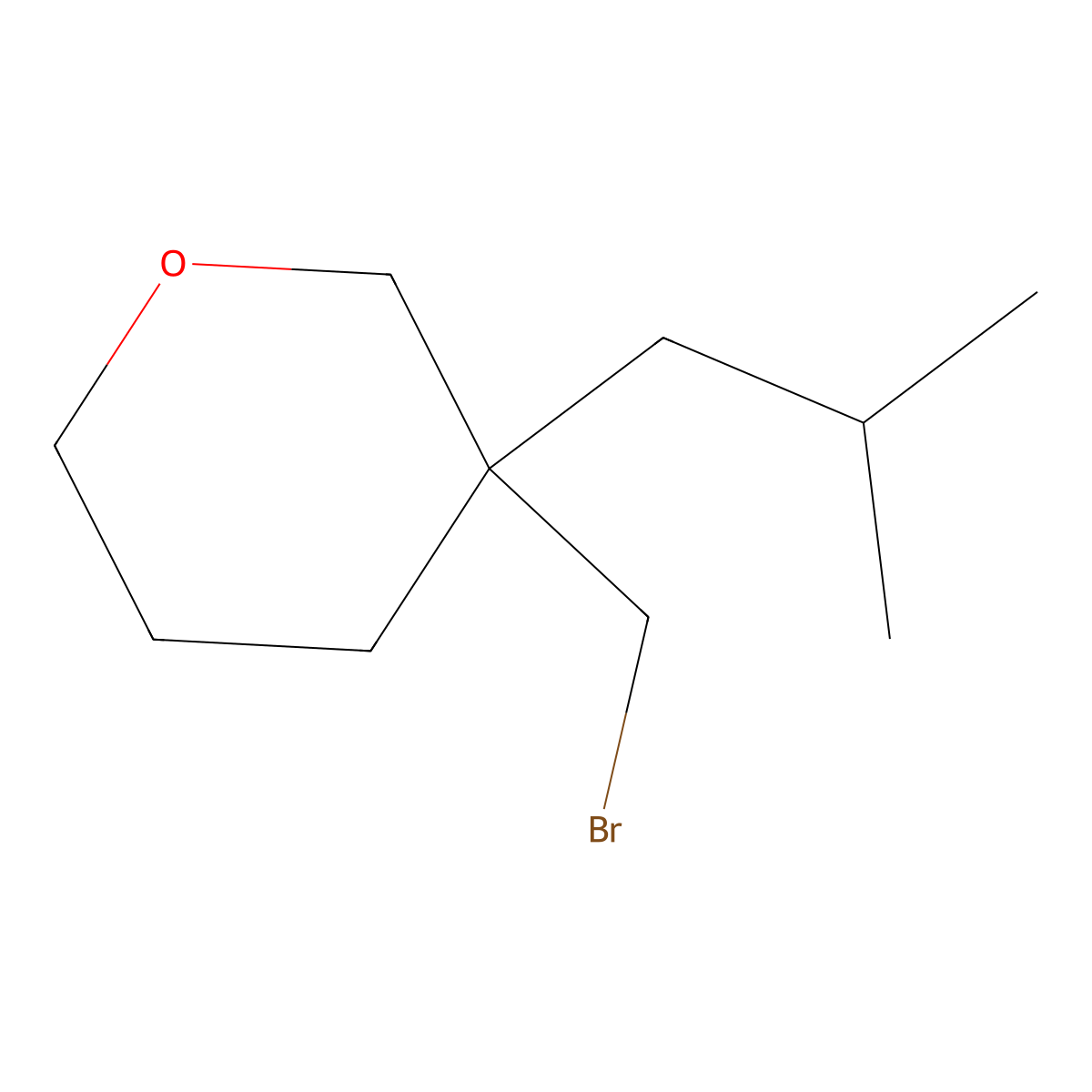 3-(Bromomethyl)-3-(2-methylpropyl)oxane molecular structure, CAS 1696103-66-8