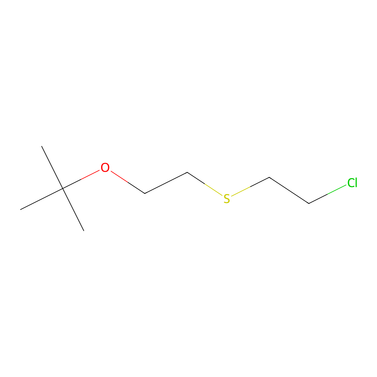 2-{2-[(2-Chloroethyl)sulfanyl]ethoxy}-2-methylpropane molecular structure, CAS 169611-76-1