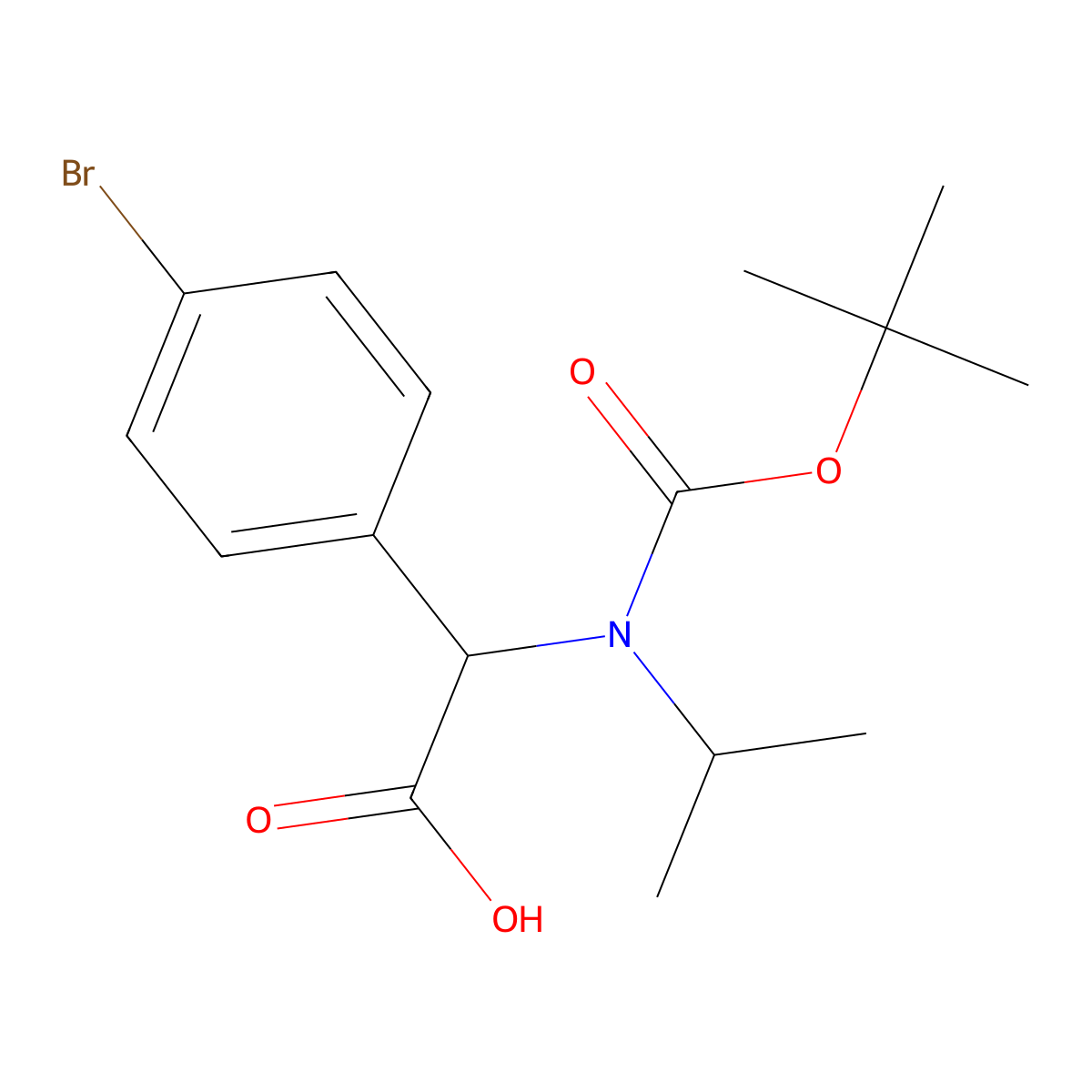2-(4-Bromophenyl)-2-{[(tert-butoxy)carbonyl](propan-2-yl)amino}acetic acid molecular structure, CAS 1696129-14-2