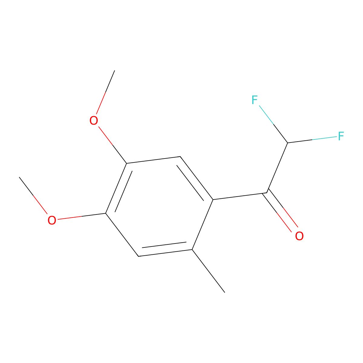 1-(4,5-Dimethoxy-2-methylphenyl)-2,2-difluoroethanone molecular structure, CAS 1696139-36-2