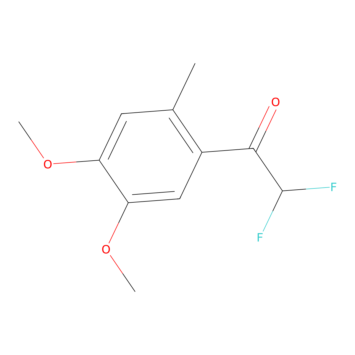 1-(4,5-Dimethoxy-2-methylphenyl)-2,2-difluoroethanone molecular structure, CAS 1696139-36-2