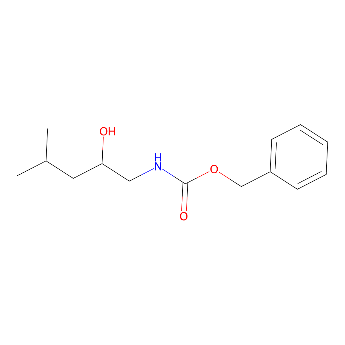 benzyl N-(2-hydroxy-4-methylpentyl)carbamate molecular structure, CAS 1696146-47-0