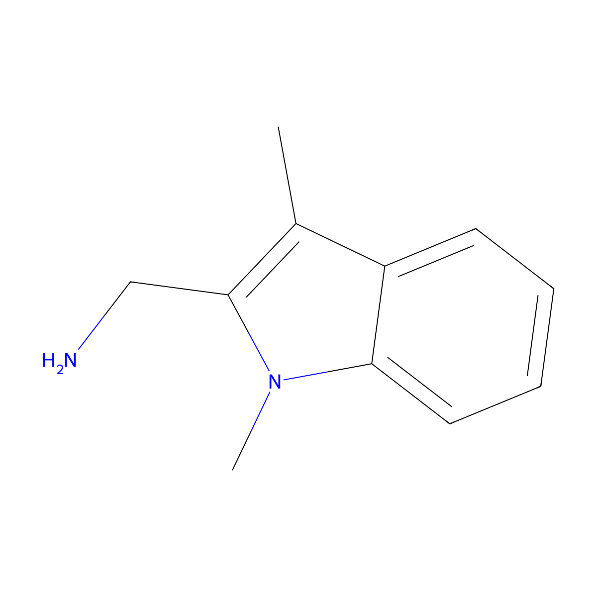(1,3-dimethyl-1H-indol-2-yl)methanamine molecular structure, CAS 169615-65-0