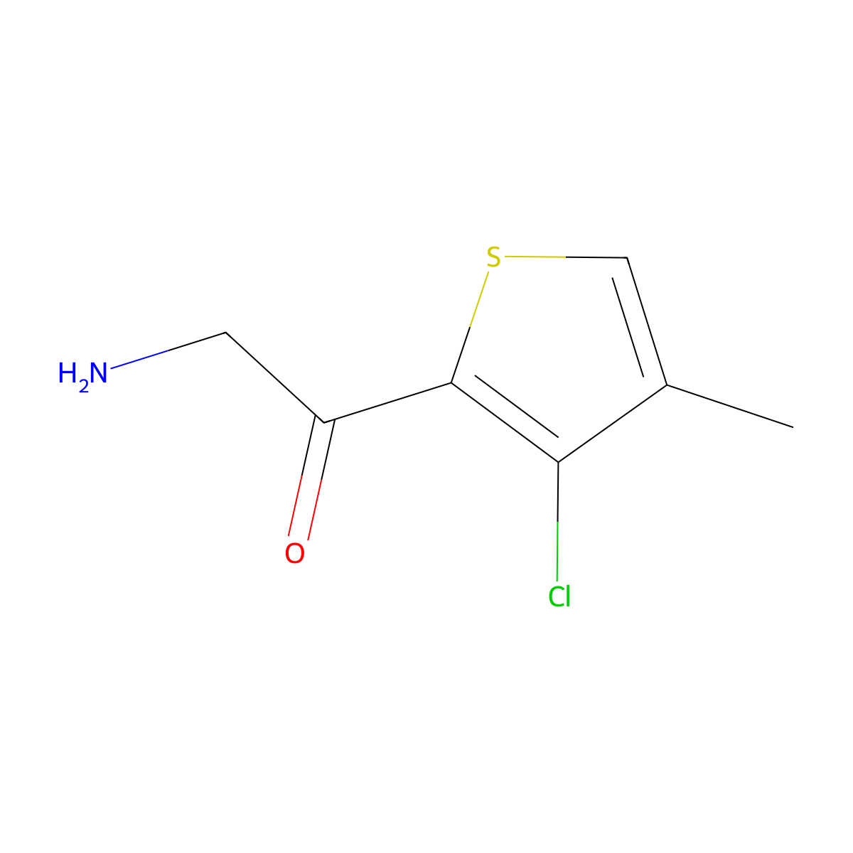 2-Amino-1-(3-chloro-4-methylthiophen-2-yl)ethan-1-one molecular structure, CAS 1696157-35-3