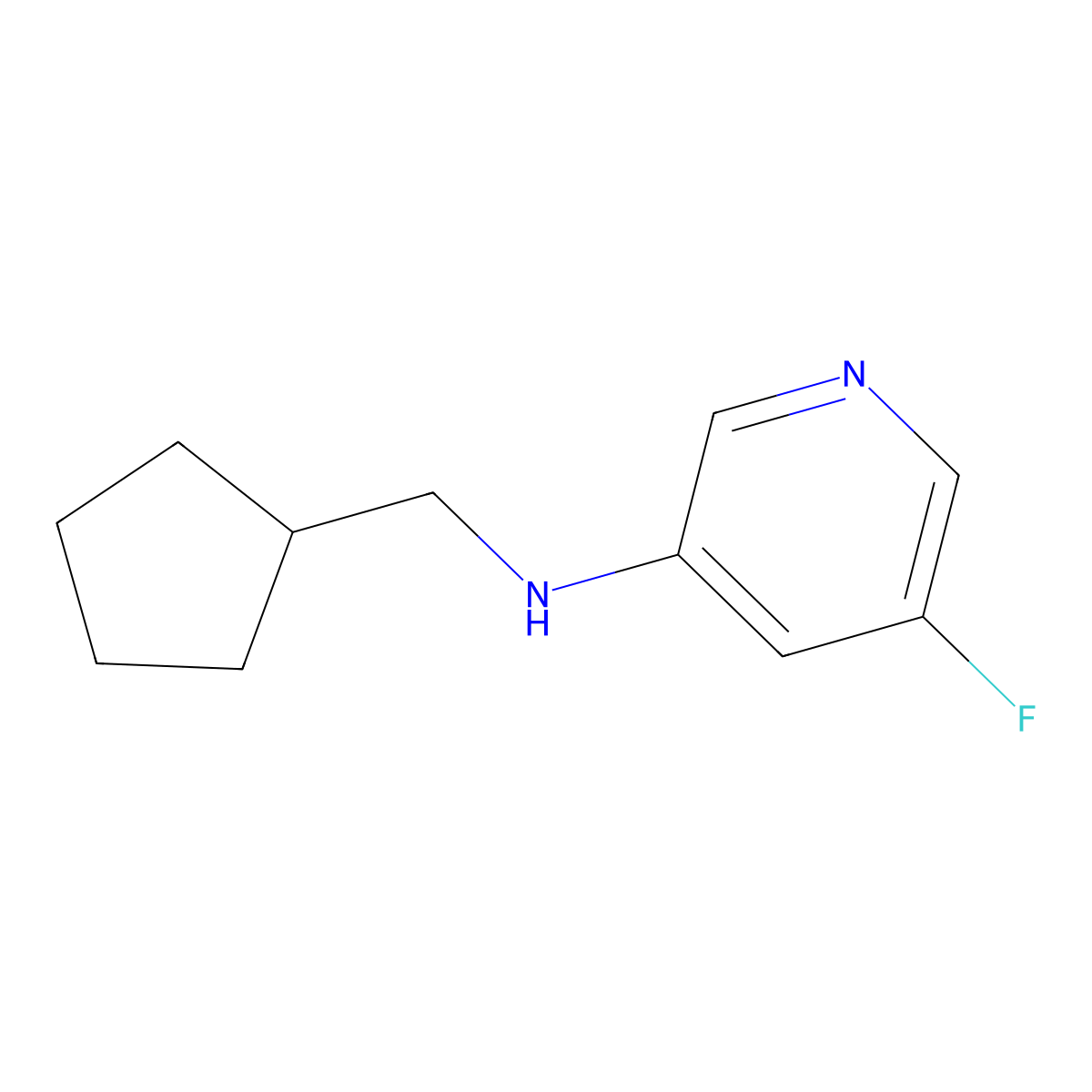 N-(Cyclopentylmethyl)-5-fluoropyridin-3-amine molecular structure, CAS 1696164-34-7