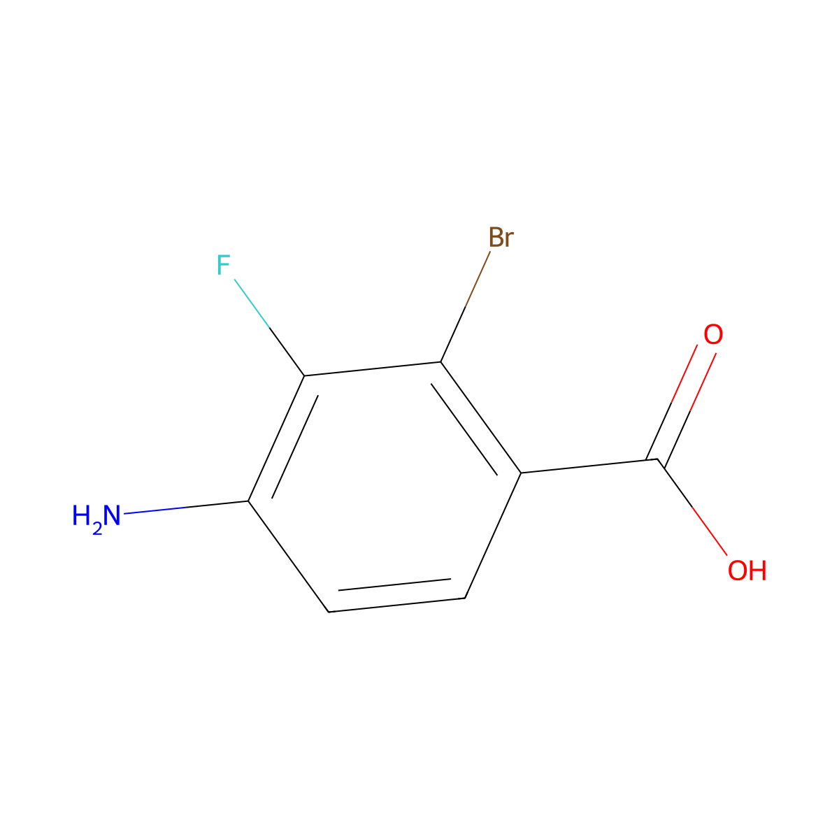 4-Amino-2-bromo-3-fluorobenzoic acid molecular structure, CAS 1696166-92-3