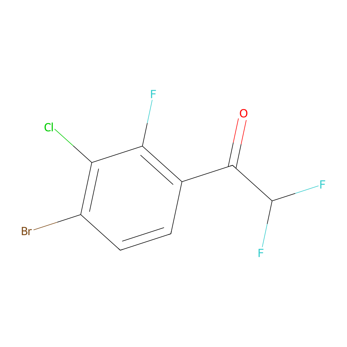 1-(4-Bromo-3-chloro-2-fluorophenyl)-2,2-difluoroethanone molecular structure, CAS 1696178-95-6