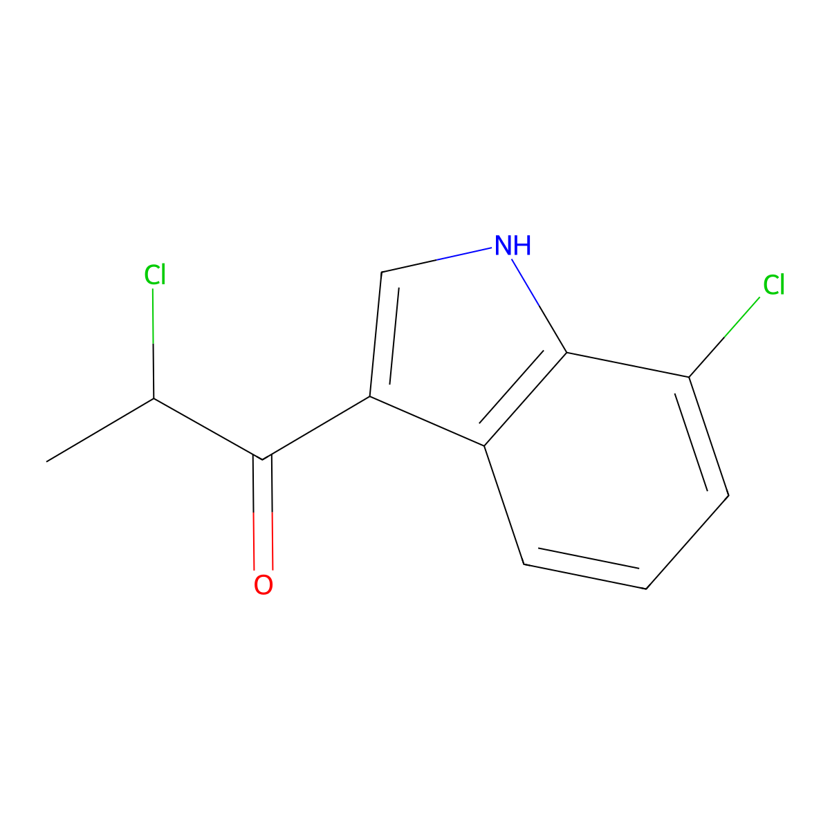 2-chloro-1-(7-chloro-1H-indol-3-yl)propan-1-one molecular structure, CAS 1696189-66-8