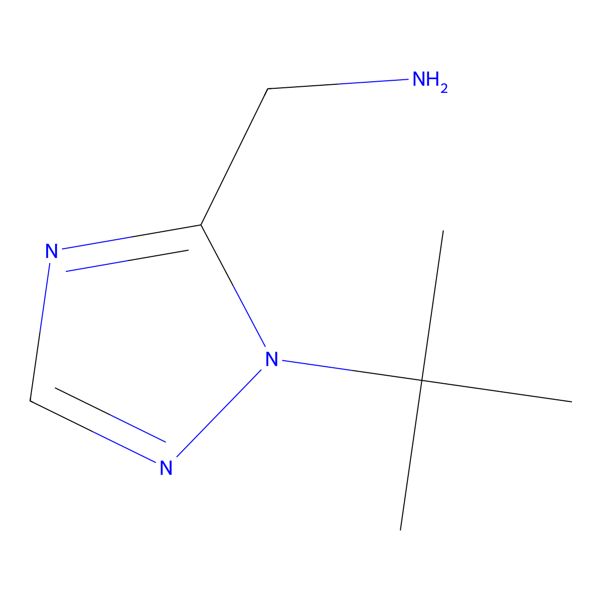 (1-tert-butyl-1H-1,2,4-triazol-5-yl)methanamine molecular structure, CAS 1696194-38-3