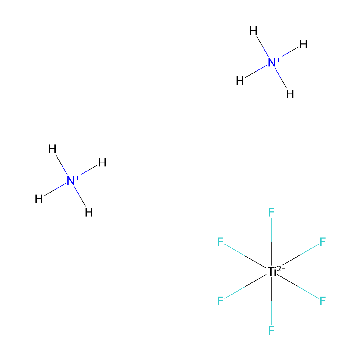 Ammonium hexafluorotitanate(IV) molecular structure, CAS 16962-40-6