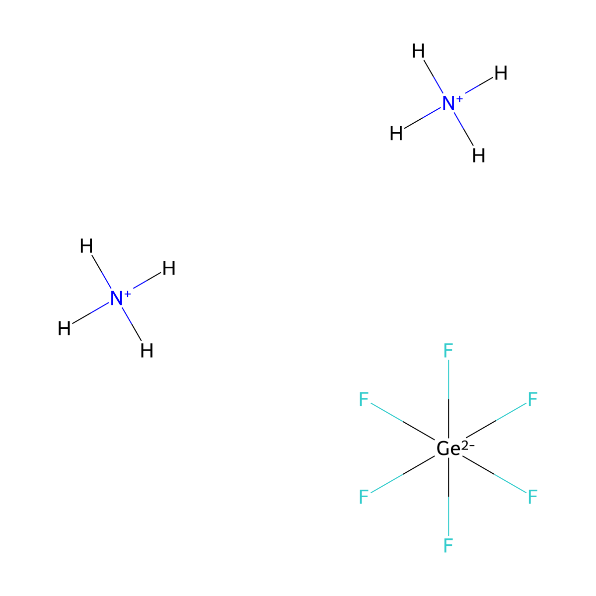 Ammonium hexafluorogermanate molecular structure, CAS 16962-47-3