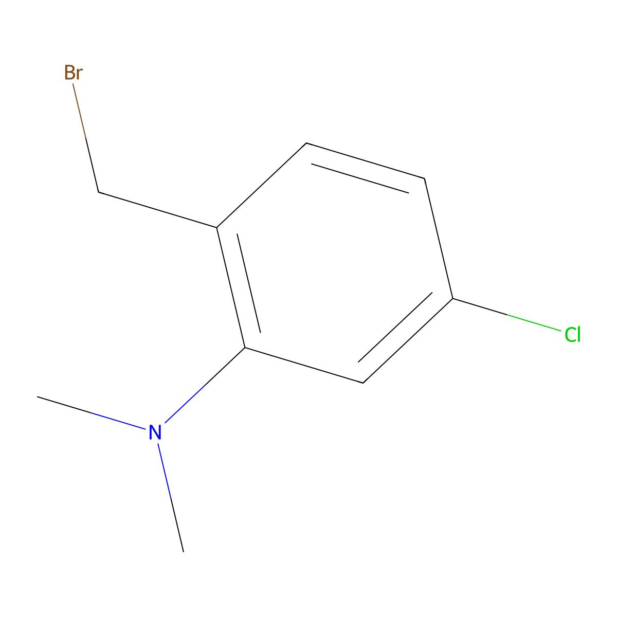 2-(bromomethyl)-5-chloro-N,N-dimethylaniline molecular structure, CAS 1696203-16-3