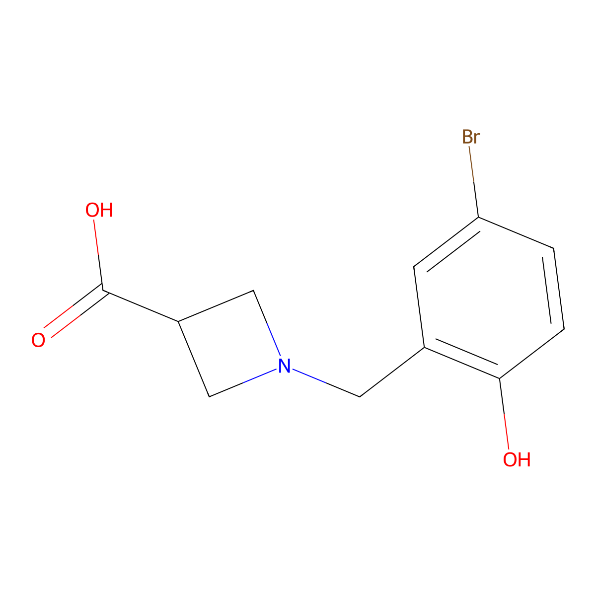 1-(5-Bromo-2-hydroxybenzyl)azetidine-3-carboxylic acid molecular structure, CAS 1696208-13-5