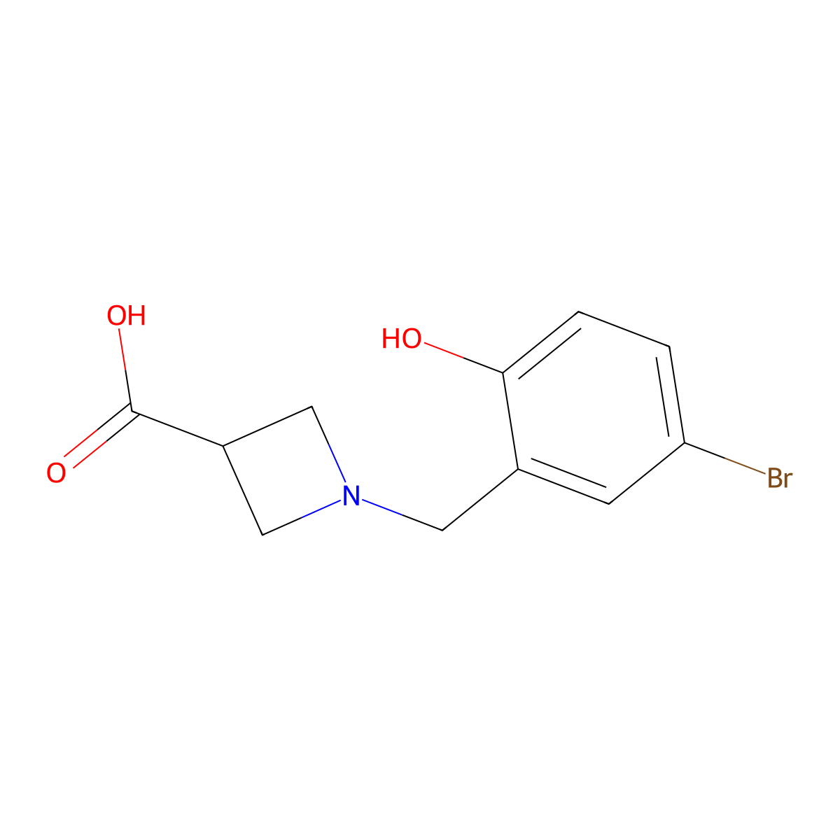 1-(5-Bromo-2-hydroxybenzyl)azetidine-3-carboxylic acid molecular structure, CAS 1696208-13-5