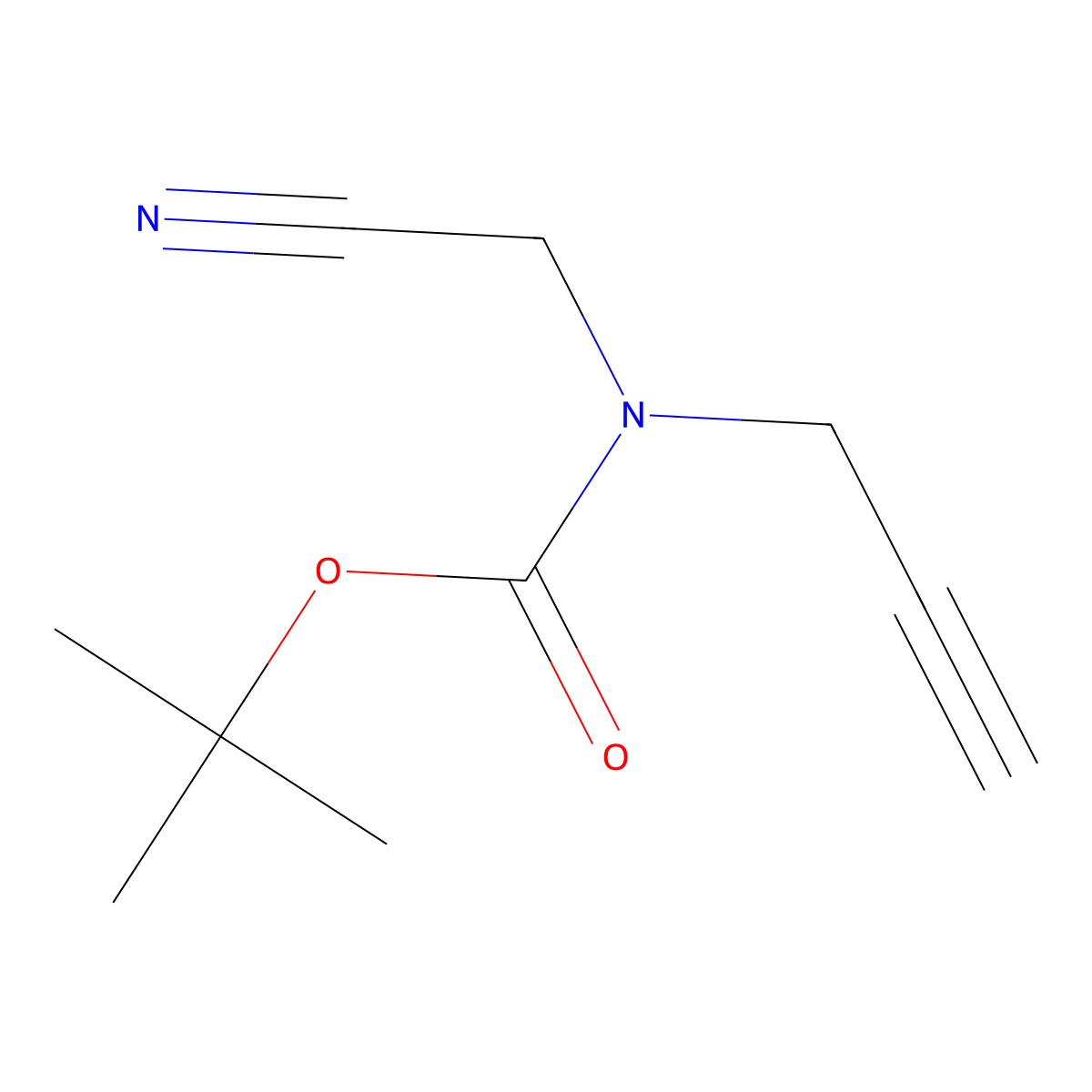 tert-butyl N-(cyanomethyl)-N-(prop-2-yn-1-yl)carbamate molecular structure, CAS 1696210-15-7