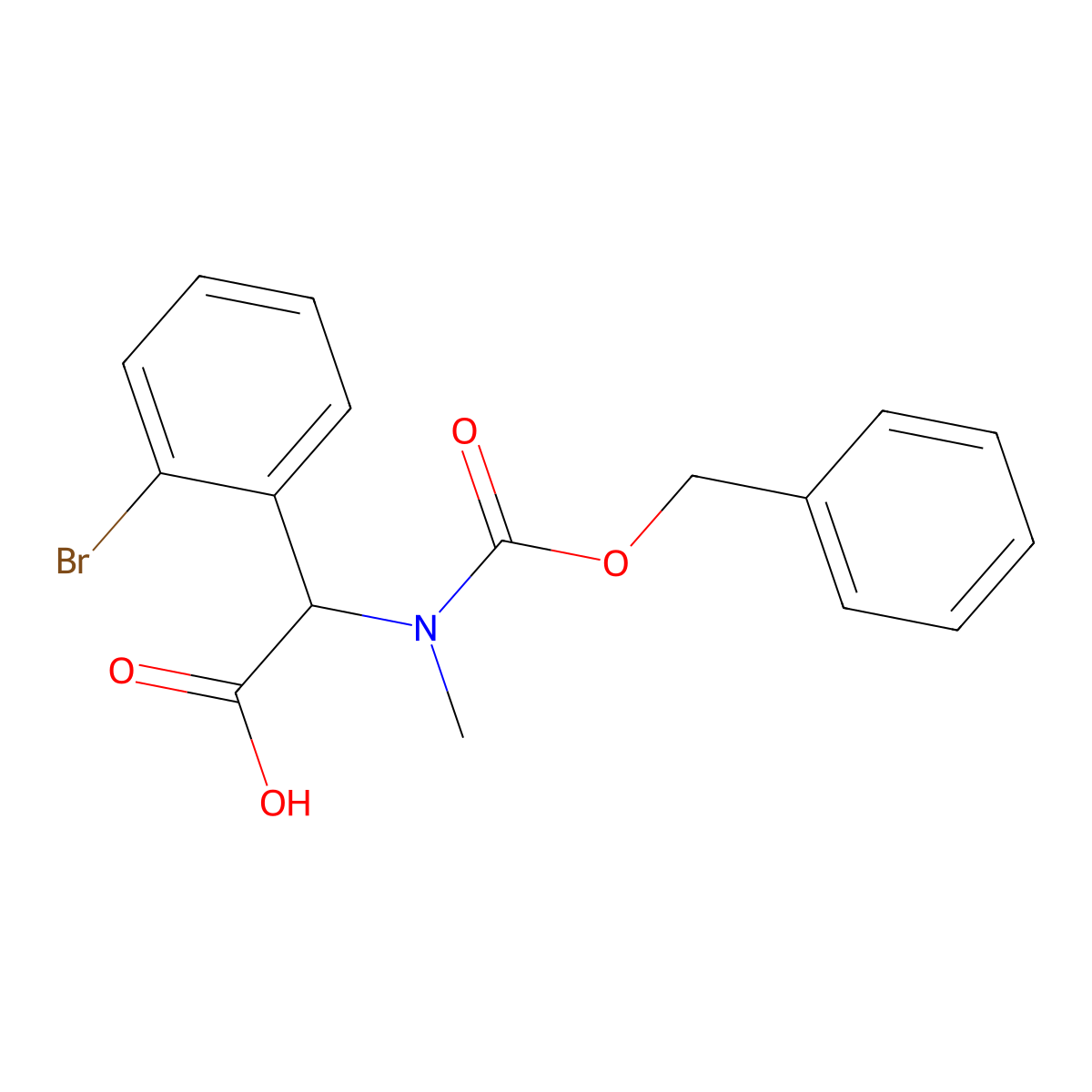 2-{[(Benzyloxy)carbonyl](methyl)amino}-2-(2-bromophenyl)acetic acid molecular structure, CAS 1696238-63-7