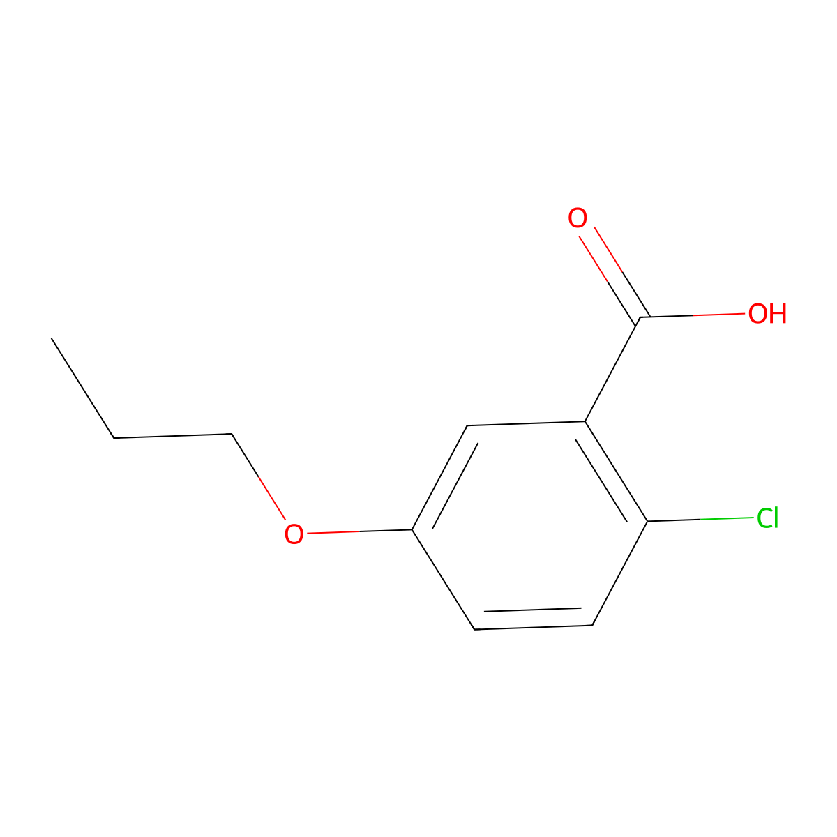 2-Chloro-5-propoxybenzoic acid molecular structure, CAS 1696274-62-0