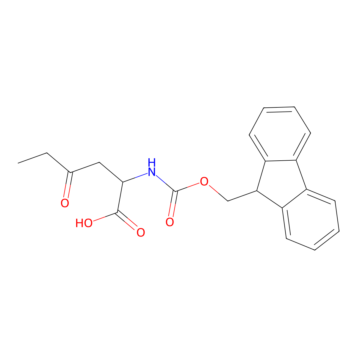 2-({[(9H-fluoren-9-yl)methoxy]carbonyl}amino)-4-oxohexanoic acid molecular structure, CAS 1696292-17-7