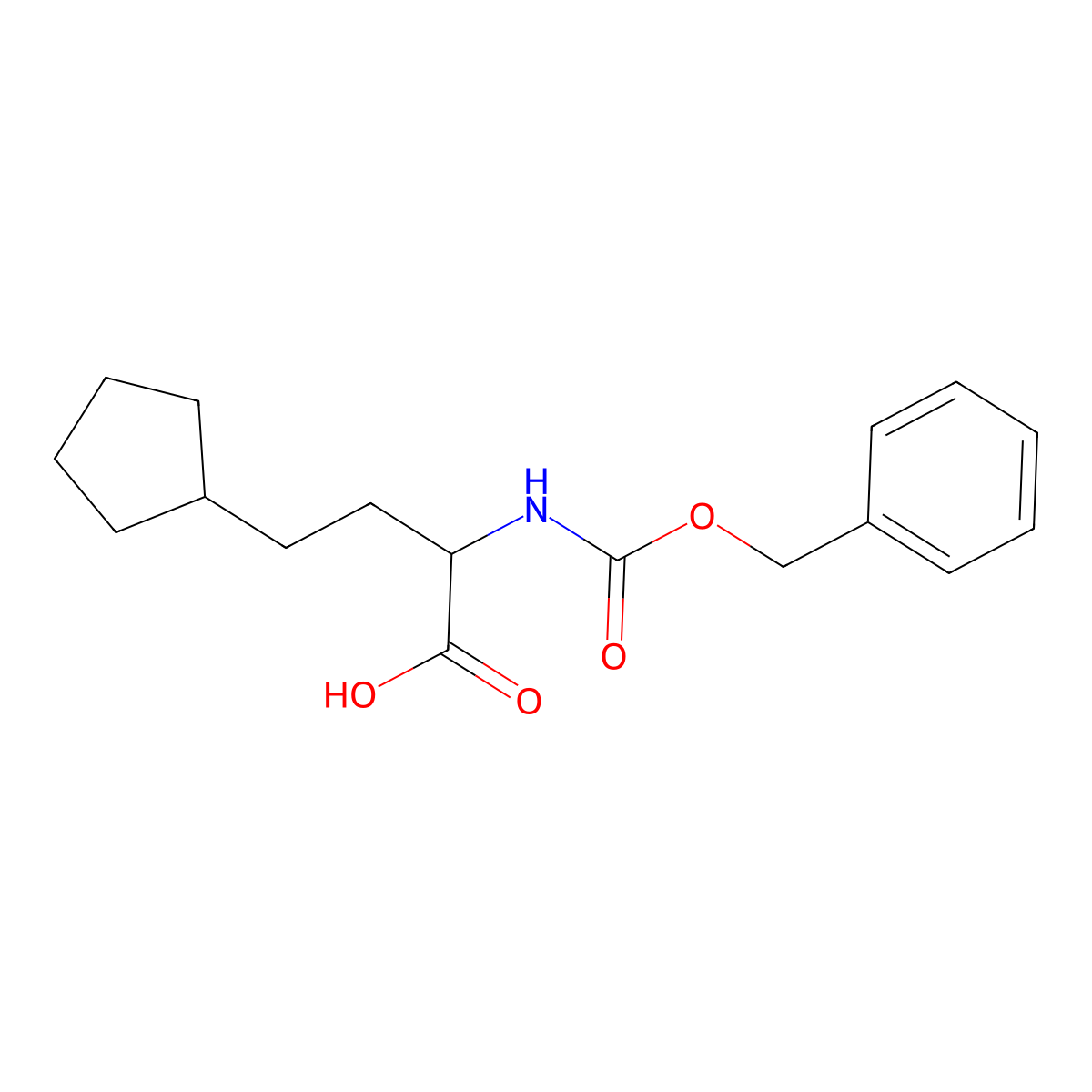 2-{[(Benzyloxy)carbonyl]amino}-4-cyclopentylbutanoic acid molecular structure, CAS 1696294-22-0